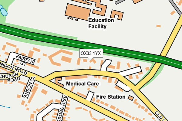 OX33 1YX map - OS OpenMap – Local (Ordnance Survey) OX33 1YX map - OS OpenMap – Local (Ordnance Survey)