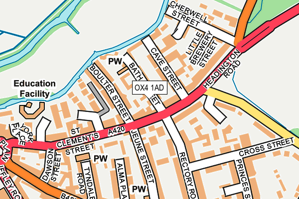 OX4 1AD map - OS OpenMap – Local (Ordnance Survey) OX4 1AD map - OS OpenMap – Local (Ordnance Survey)