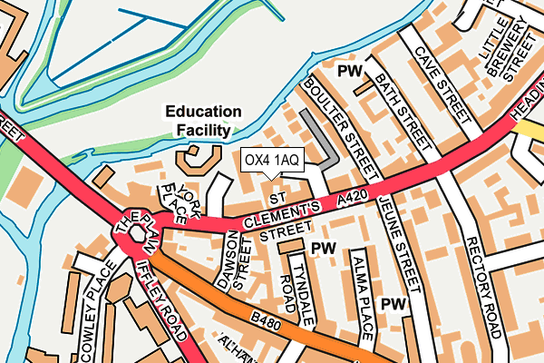 OX4 1AQ map - OS OpenMap – Local (Ordnance Survey) OX4 1AQ map - OS OpenMap – Local (Ordnance Survey)