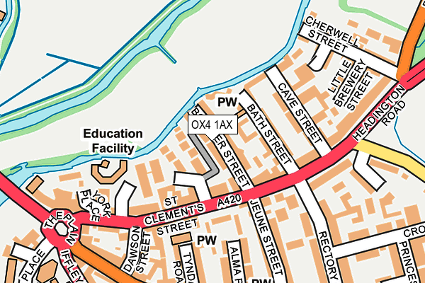 OX4 1AX map - OS OpenMap – Local (Ordnance Survey)