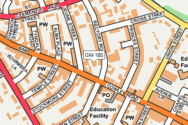 OX4 1BS map - OS OpenMap – Local (Ordnance Survey) OX4 1BS map - OS OpenMap – Local (Ordnance Survey)