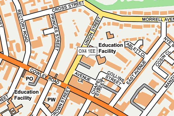 OX4 1EE map - OS OpenMap – Local (Ordnance Survey) OX4 1EE map - OS OpenMap – Local (Ordnance Survey)