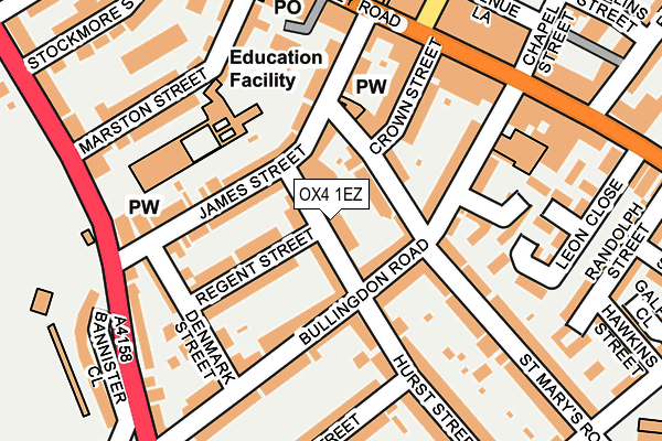 OX4 1EZ map - OS OpenMap – Local (Ordnance Survey) OX4 1EZ map - OS OpenMap – Local (Ordnance Survey)
