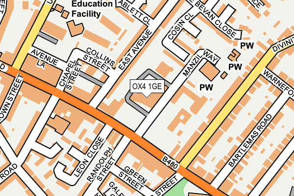 OX4 1GE map - OS OpenMap – Local (Ordnance Survey) OX4 1GE map - OS OpenMap – Local (Ordnance Survey)