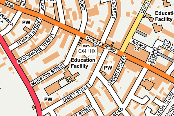 OX4 1HX map - OS OpenMap – Local (Ordnance Survey) OX4 1HX map - OS OpenMap – Local (Ordnance Survey)