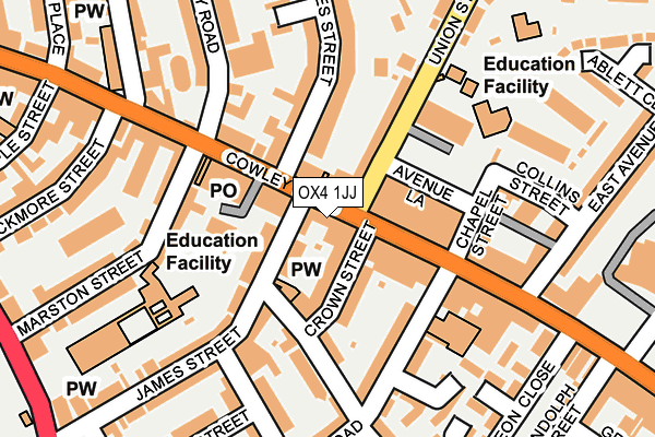 OX4 1JJ map - OS OpenMap – Local (Ordnance Survey) OX4 1JJ map - OS OpenMap – Local (Ordnance Survey)