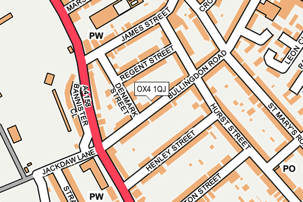 OX4 1QJ map - OS OpenMap – Local (Ordnance Survey) OX4 1QJ map - OS OpenMap – Local (Ordnance Survey)