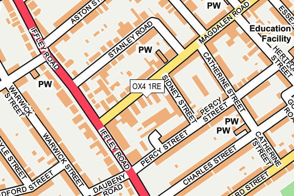 OX4 1RE map - OS OpenMap – Local (Ordnance Survey)