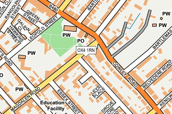 OX4 1RN map - OS OpenMap – Local (Ordnance Survey) OX4 1RN map - OS OpenMap – Local (Ordnance Survey)