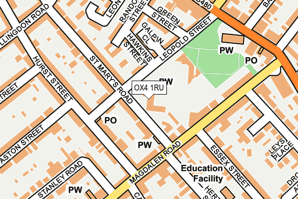 OX4 1RU map - OS OpenMap – Local (Ordnance Survey) OX4 1RU map - OS OpenMap – Local (Ordnance Survey)