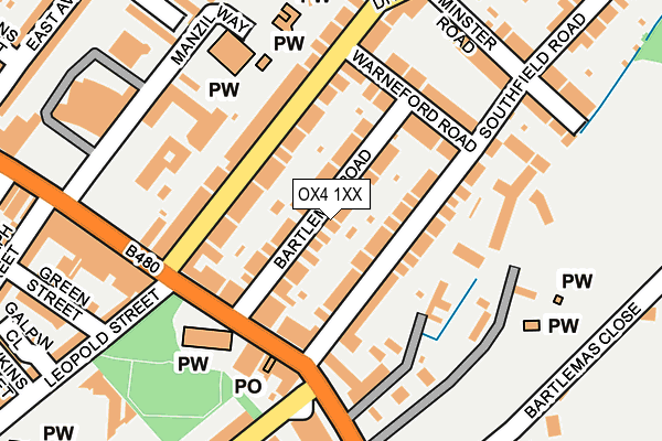 OX4 1XX map - OS OpenMap – Local (Ordnance Survey) OX4 1XX map - OS OpenMap – Local (Ordnance Survey)