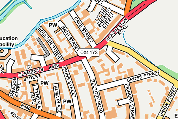OX4 1YS map - OS OpenMap – Local (Ordnance Survey) OX4 1YS map - OS OpenMap – Local (Ordnance Survey)