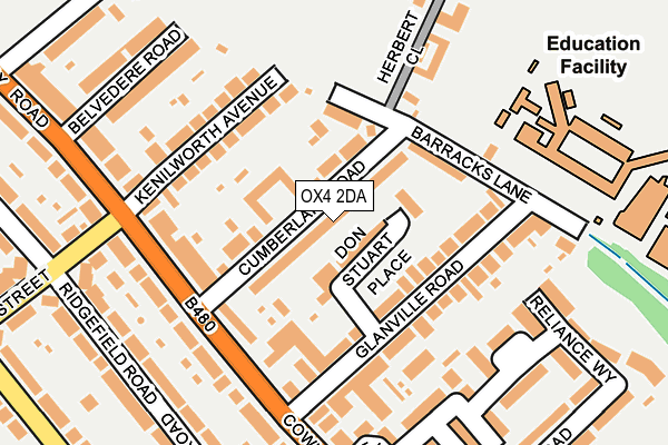 OX4 2DA map - OS OpenMap – Local (Ordnance Survey) OX4 2DA map - OS OpenMap – Local (Ordnance Survey)