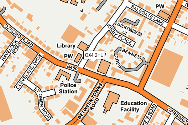 OX4 2HL map - OS OpenMap – Local (Ordnance Survey) OX4 2HL map - OS OpenMap – Local (Ordnance Survey)