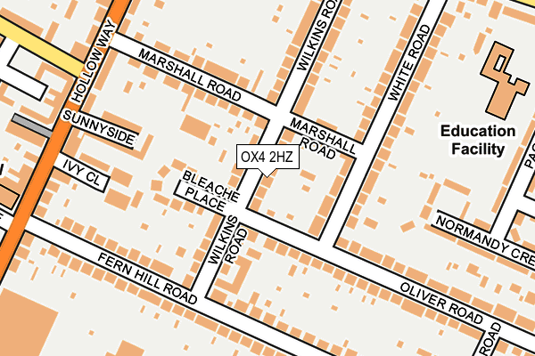 OX4 2HZ map - OS OpenMap – Local (Ordnance Survey) OX4 2HZ map - OS OpenMap – Local (Ordnance Survey)