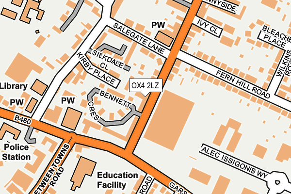 OX4 2LZ map - OS OpenMap – Local (Ordnance Survey) OX4 2LZ map - OS OpenMap – Local (Ordnance Survey)