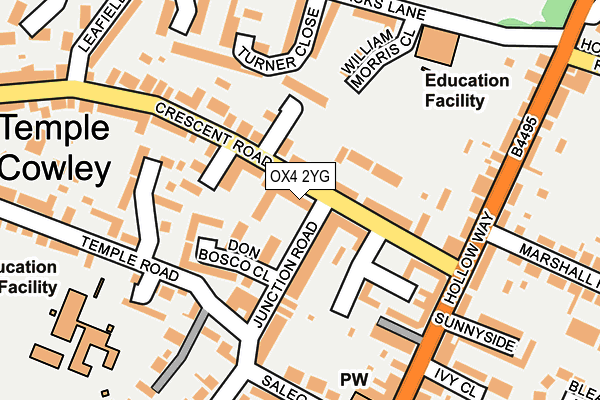 OX4 2YG map - OS OpenMap – Local (Ordnance Survey) OX4 2YG map - OS OpenMap – Local (Ordnance Survey)