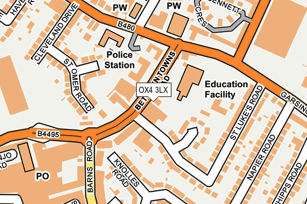 OX4 3LX map - OS OpenMap – Local (Ordnance Survey) OX4 3LX map - OS OpenMap – Local (Ordnance Survey)