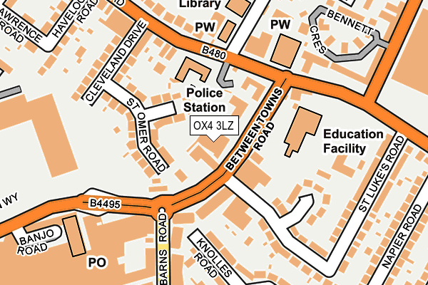 OX4 3LZ map - OS OpenMap – Local (Ordnance Survey) OX4 3LZ map - OS OpenMap – Local (Ordnance Survey)
