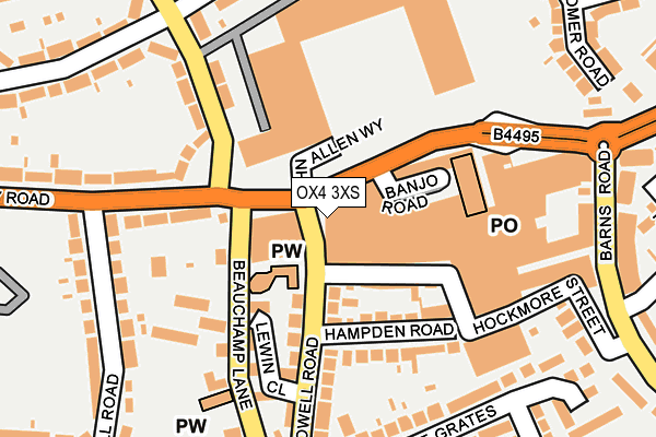 OX4 3XS map - OS OpenMap – Local (Ordnance Survey) OX4 3XS map - OS OpenMap – Local (Ordnance Survey)