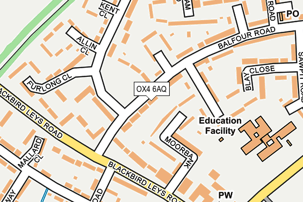 OX4 6AQ map - OS OpenMap – Local (Ordnance Survey)