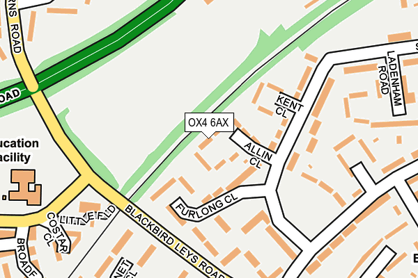 OX4 6AX map - OS OpenMap – Local (Ordnance Survey) OX4 6AX map - OS OpenMap – Local (Ordnance Survey)