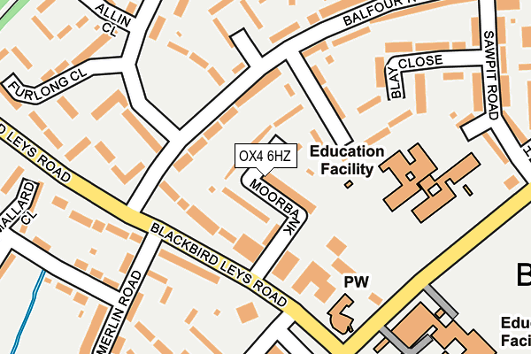 OX4 6HZ map - OS OpenMap – Local (Ordnance Survey) OX4 6HZ map - OS OpenMap – Local (Ordnance Survey)