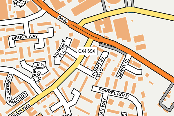 OX4 6SX map - OS OpenMap – Local (Ordnance Survey) OX4 6SX map - OS OpenMap – Local (Ordnance Survey)