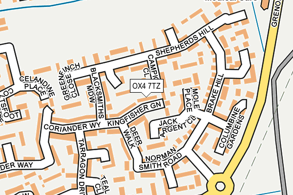OX4 7TZ map - OS OpenMap – Local (Ordnance Survey) OX4 7TZ map - OS OpenMap – Local (Ordnance Survey)
