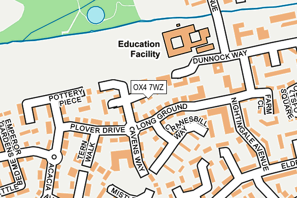 OX4 7WZ map - OS OpenMap – Local (Ordnance Survey) OX4 7WZ map - OS OpenMap – Local (Ordnance Survey)