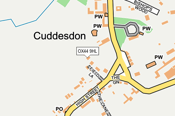 OX44 9HL map - OS OpenMap – Local (Ordnance Survey) OX44 9HL map - OS OpenMap – Local (Ordnance Survey)