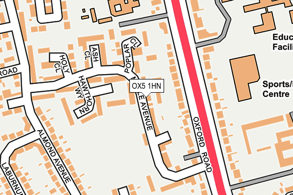OX5 1HN map - OS OpenMap – Local (Ordnance Survey) OX5 1HN map - OS OpenMap – Local (Ordnance Survey)
