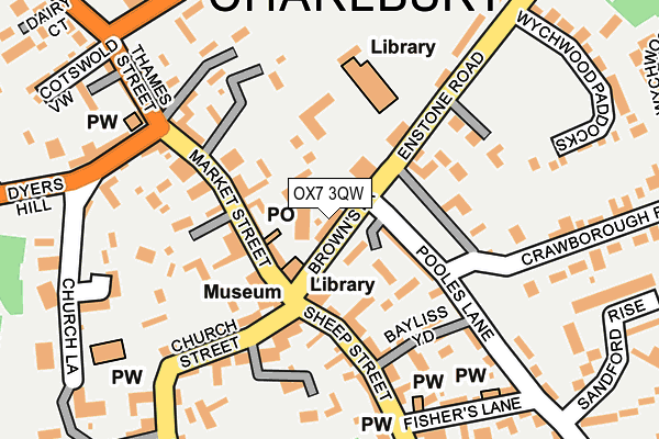OX7 3QW map - OS OpenMap – Local (Ordnance Survey) OX7 3QW map - OS OpenMap – Local (Ordnance Survey)