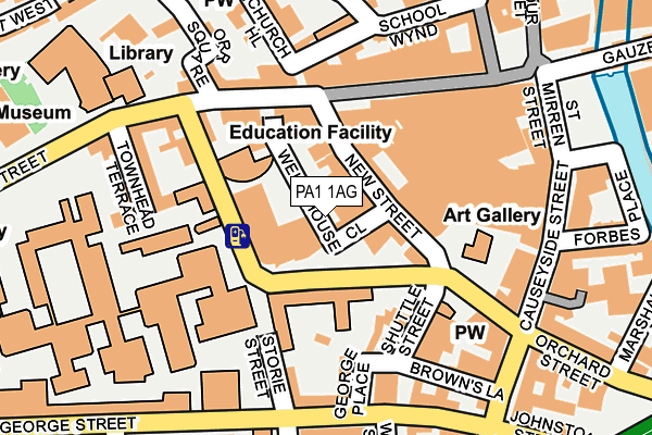 PA1 1AG map - OS OpenMap – Local (Ordnance Survey) PA1 1AG map - OS OpenMap – Local (Ordnance Survey)