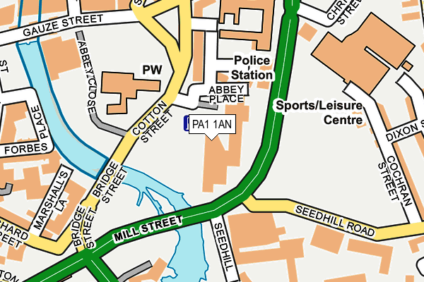 PA1 1AN map - OS OpenMap – Local (Ordnance Survey) PA1 1AN map - OS OpenMap – Local (Ordnance Survey)
