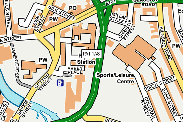 PA1 1AS map - OS OpenMap – Local (Ordnance Survey) PA1 1AS map - OS OpenMap – Local (Ordnance Survey)