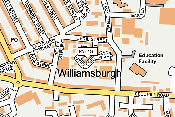 PA1 1GT map - OS OpenMap – Local (Ordnance Survey) PA1 1GT map - OS OpenMap – Local (Ordnance Survey)