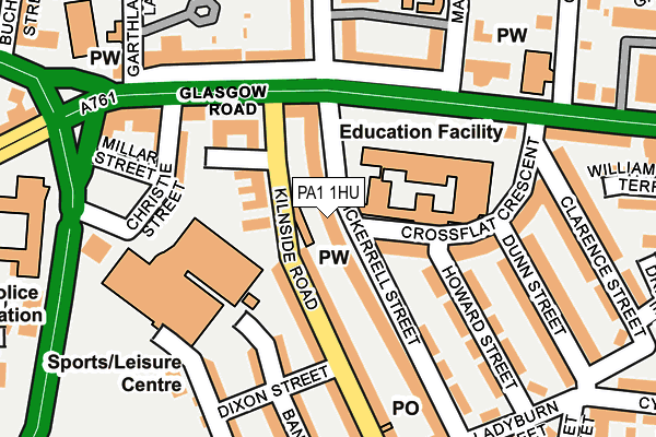 PA1 1HU map - OS OpenMap – Local (Ordnance Survey) PA1 1HU map - OS OpenMap – Local (Ordnance Survey)