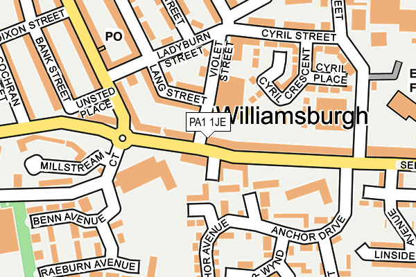 PA1 1JE map - OS OpenMap – Local (Ordnance Survey) PA1 1JE map - OS OpenMap – Local (Ordnance Survey)