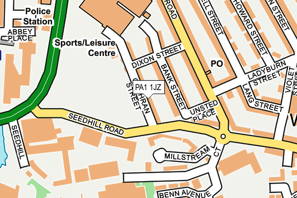 PA1 1JZ map - OS OpenMap – Local (Ordnance Survey) PA1 1JZ map - OS OpenMap – Local (Ordnance Survey)