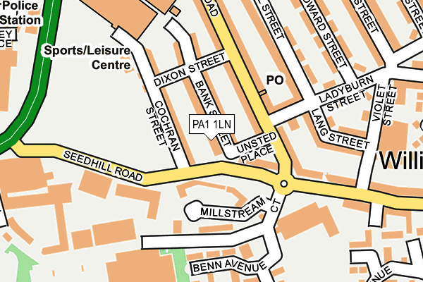 PA1 1LN map - OS OpenMap – Local (Ordnance Survey) PA1 1LN map - OS OpenMap – Local (Ordnance Survey)
