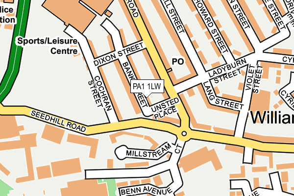 PA1 1LW map - OS OpenMap – Local (Ordnance Survey) PA1 1LW map - OS OpenMap – Local (Ordnance Survey)