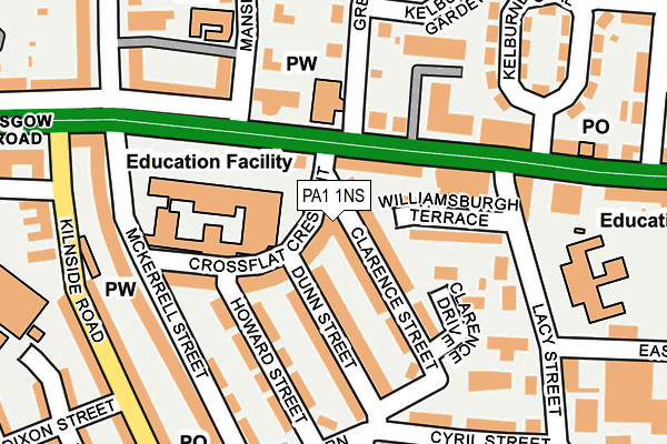 PA1 1NS map - OS OpenMap – Local (Ordnance Survey) PA1 1NS map - OS OpenMap – Local (Ordnance Survey)