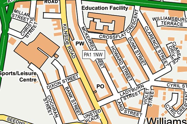PA1 1NW map - OS OpenMap – Local (Ordnance Survey) PA1 1NW map - OS OpenMap – Local (Ordnance Survey)