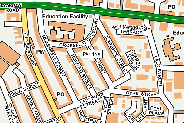 PA1 1NX map - OS OpenMap – Local (Ordnance Survey) PA1 1NX map - OS OpenMap – Local (Ordnance Survey)