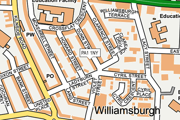 PA1 1NY map - OS OpenMap – Local (Ordnance Survey) PA1 1NY map - OS OpenMap – Local (Ordnance Survey)