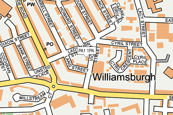 PA1 1PA map - OS OpenMap – Local (Ordnance Survey) PA1 1PA map - OS OpenMap – Local (Ordnance Survey)
