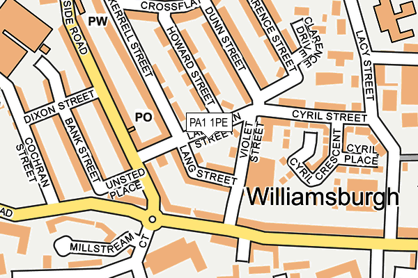 PA1 1PE map - OS OpenMap – Local (Ordnance Survey) PA1 1PE map - OS OpenMap – Local (Ordnance Survey)