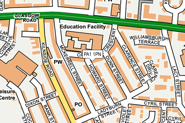 PA1 1PN map - OS OpenMap – Local (Ordnance Survey) PA1 1PN map - OS OpenMap – Local (Ordnance Survey)
