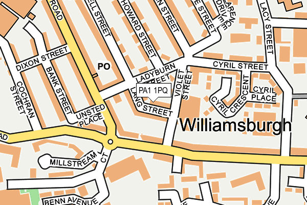 PA1 1PQ map - OS OpenMap – Local (Ordnance Survey) PA1 1PQ map - OS OpenMap – Local (Ordnance Survey)